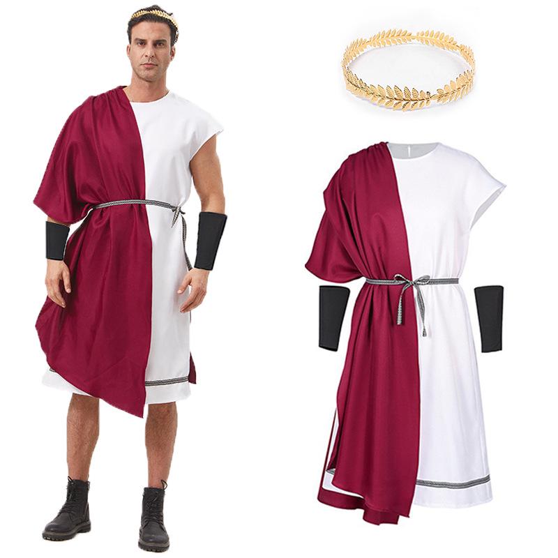 Carnival Men's Greek God Toga Costume with Laurel Wreath & Wristbands