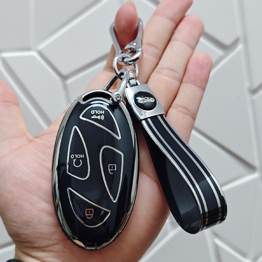 5Buttons Tpu Car Key Case Cover Keychain For Hyundai Tucson Santa Fe Mx5 Kona Ev Grandeur Gn7 Ioniq 6 Accessories