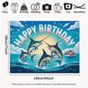 2D Marlin Fishing Birthday Backdrop Ocean Themed Photography Background
