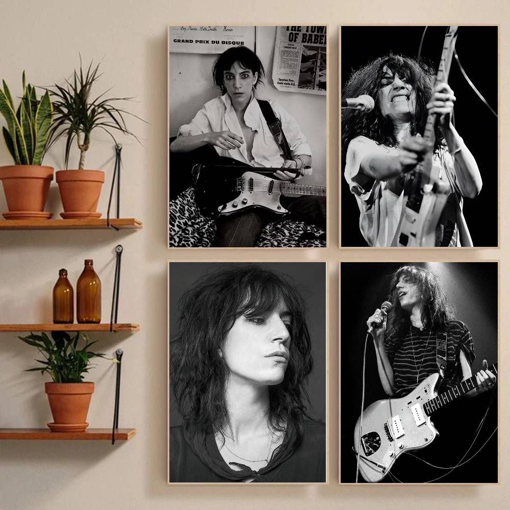 1pc Singer P-Patti Smith Poster Sticker Print Waterproof Wall Art For Living Room Bedroom Home Decor