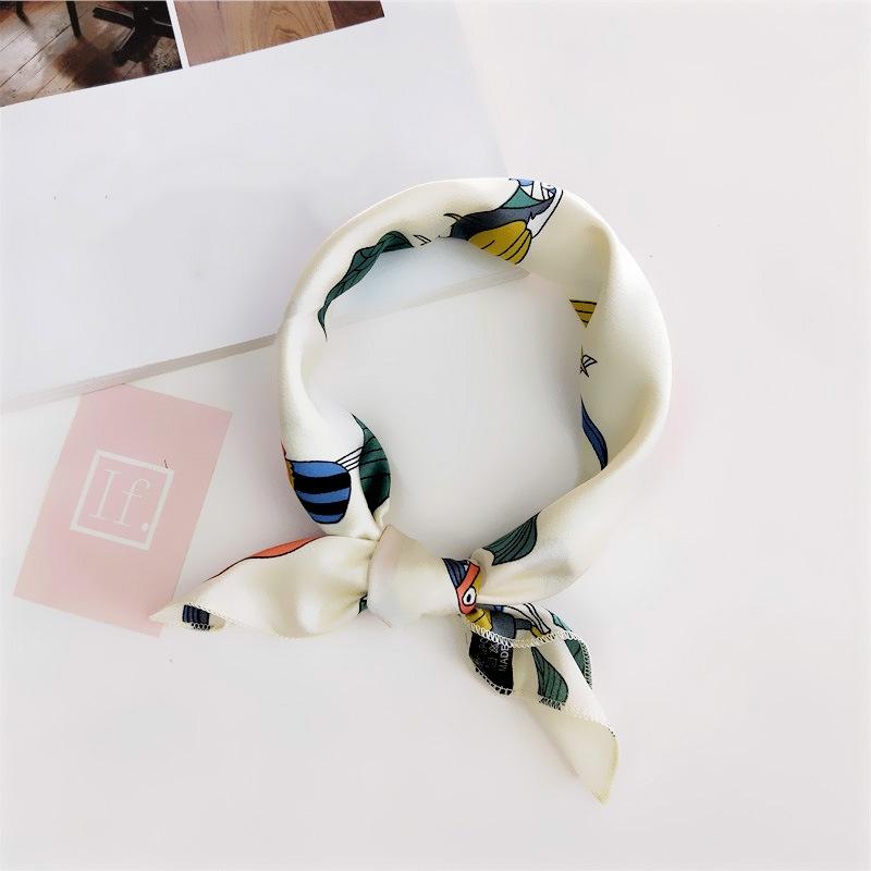 Luxury Square Scarf For Women Silk Feeling Shawl Satin Hijab Fashion Wraps Hair Bands Ribbon Headband Bag Accessories Headscarf