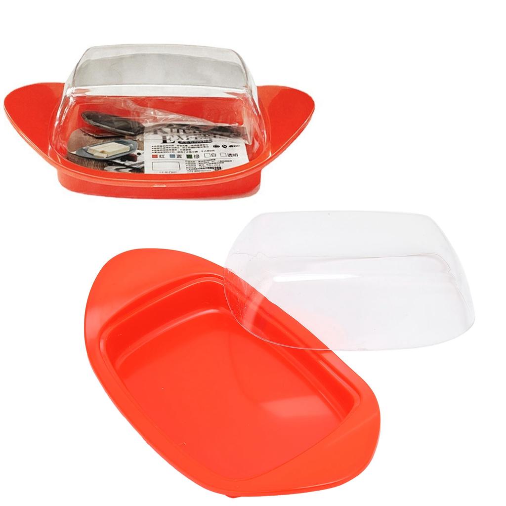 BoatShaped   Dish with Lid Food Grade PP   Cutting Box for Chess Home Kitchen(Red )
