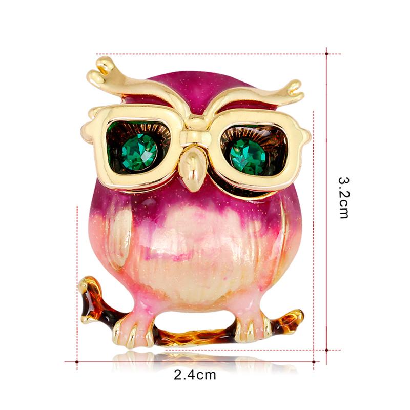 

Enamel Owl Glasses Brooch Pin Animal Wedding Party Brooch Pin Gift