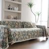 Sofa Handtuch Anti-Katzenkratzer Jacquard Verdickt Blaue Blume Fransen Dicke Sofa Decke
