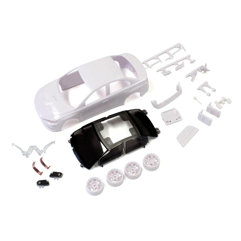 Kyosho Lancer Evolution X White Body Set Wheels MZN184 Unpainted/with