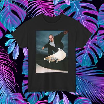 Walter White Skateboard Shirt Breaking Bad Cotton Black Unisex