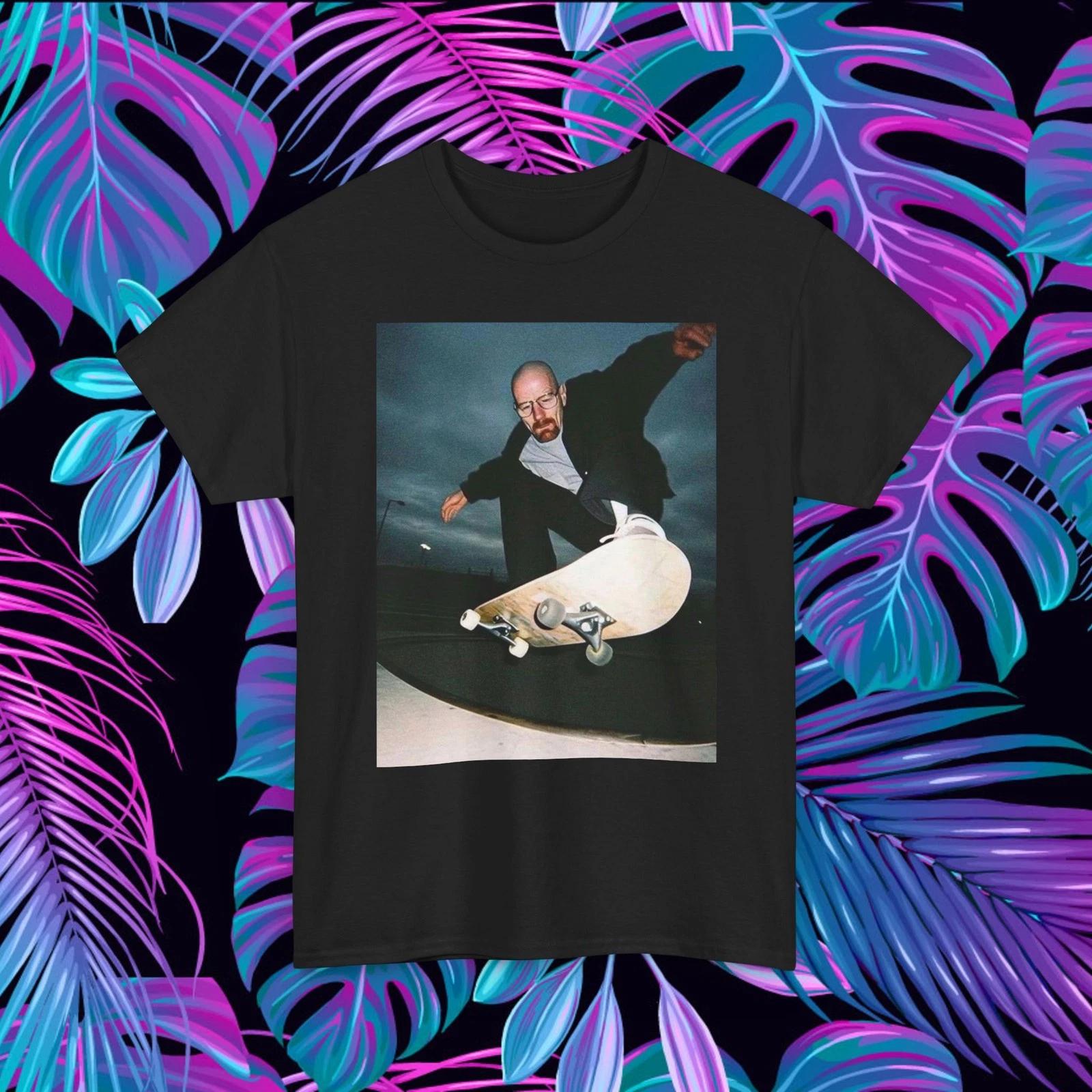 Walter White Skateboard Shirt Breaking Bad Cotton Black Unisex 3XL