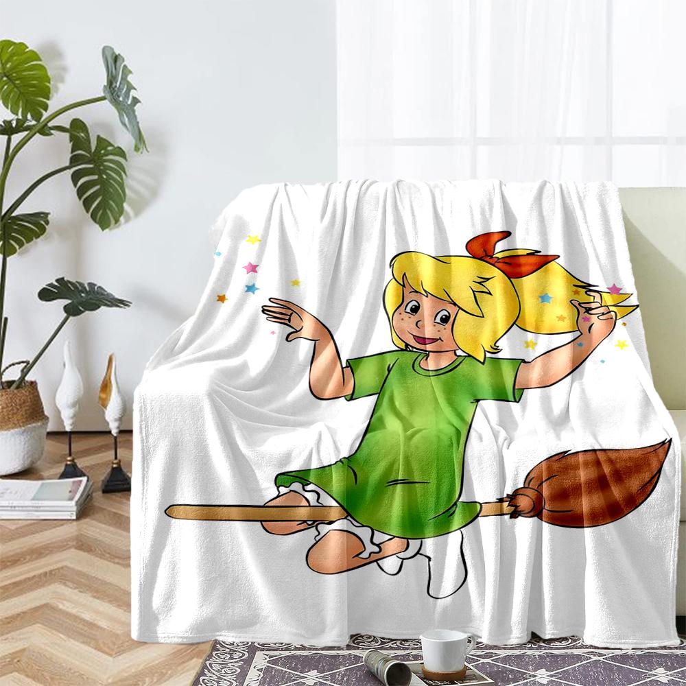 Bibi Blocksberg Theme Printed Blanket - Perfect for Couch, Bed, Travel & Outdoor Use | Machine Washable, Cozy & Durable.