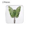 2PCS Waterproof Crystal Glass Butterfly Hooks Decorative Wall Hooks Bathroom Hook  for Living Room