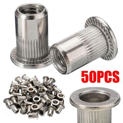 Tuerca Remachable Inserto Acero Inoxidable Rosca 50 Piezas Inserto Cabeza Plana Tuerca M6-M10