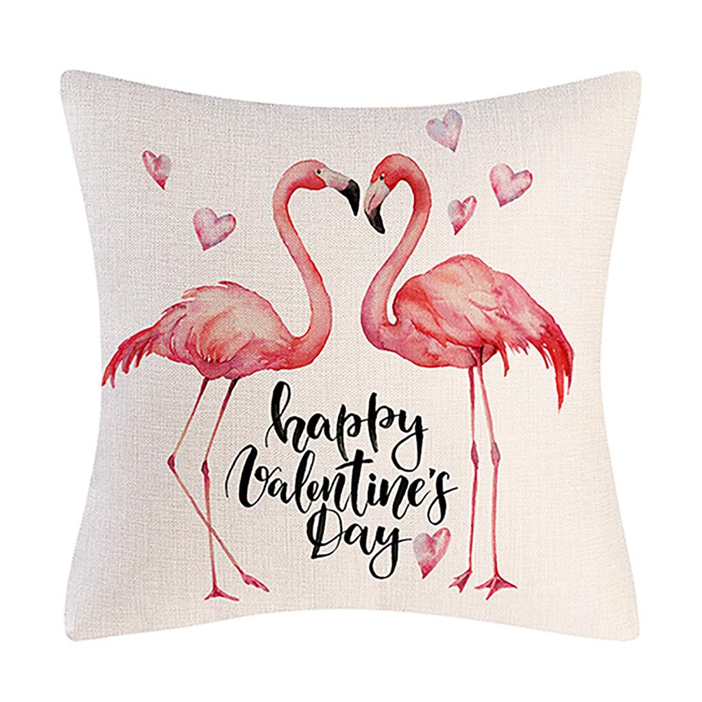 New Valentine's Day Pillow Cover Love Balloon Bicycle Cushion Cover Flamingo Home Decor