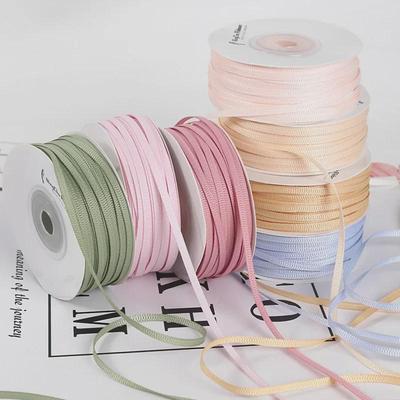 0,3 cm geripptes Satinband für Geschenkverpackungen, Blumenstraußdekoration und Kuchenauffädeln, 3 mm dünn
