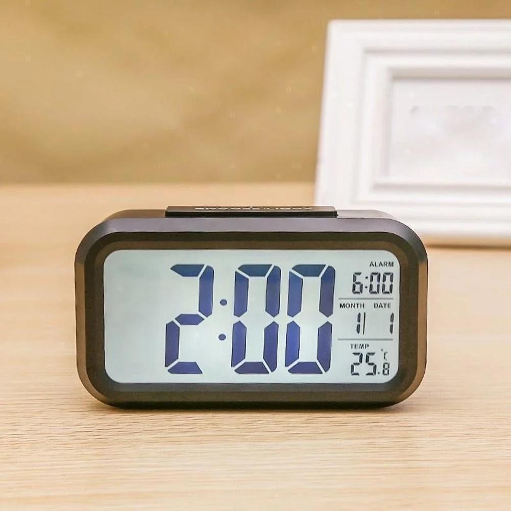 Clear Digital Display Digital Alarm Clock Smart Night Light Compact Design