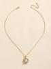 Elegant Gold Zircon Pearl Necklace - Niche Clavicle Design, Fashionable Pendant Jewelry for Women