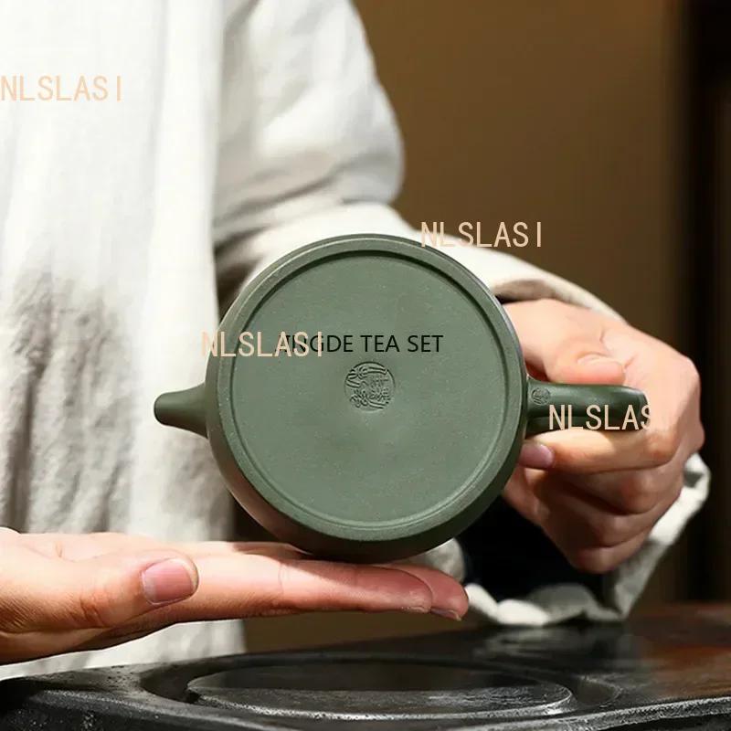 330ml Yixing Famous Purple Clay Teapots Handmade Tea Pot Raw Ore Green Mud Beauty Kettle Chinese Zisha Tea Set Exquisite Gifts