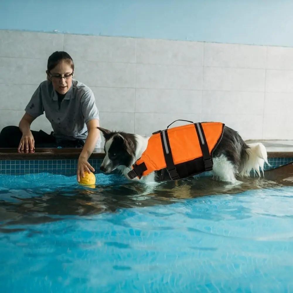 Adjustable Dog Life Jacket High Buoyancy Puppy Swimwear Pet Clothes Safety Swimming Suit Surfing