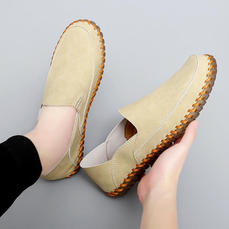 Outdoor Men Comfortable Soft Soled Non Slip Casual Handmade Shoes Fashion Brand Men Breathable and Wear-resistant Driving Shoes