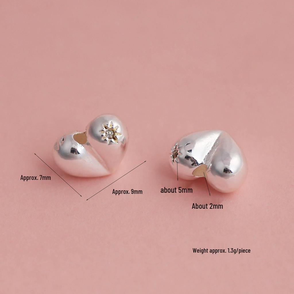 18K Gold Zirkon Stern Herz Pfirsich Po Spacer Perlen für DIY Schmuck