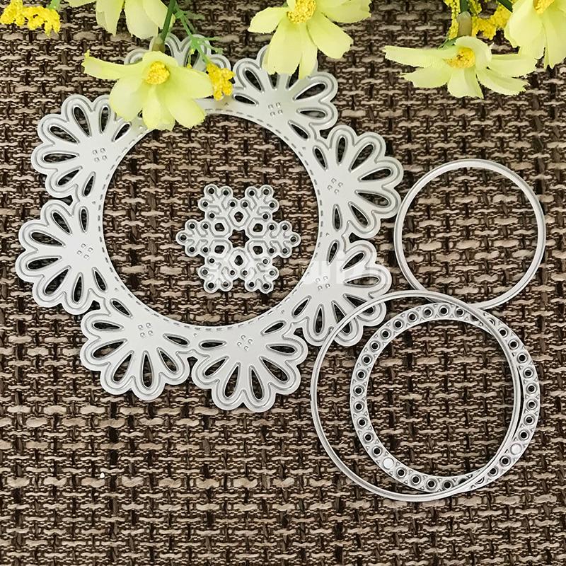 Круглые штампы для резки металла, штампы для резки кружева, снега, ремесленные штампы, штампы для скрапбукинга, декоративный альбом