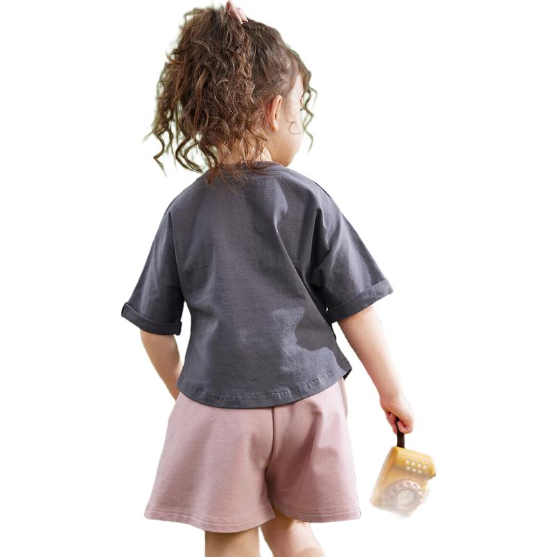 

ASK JUNIOR Girls 2025 Summer Short-Sleeve Shorts Set 110