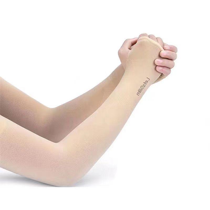 Unisex Ice Silk Sun Protection Arm Sleeves - Anti-UV, Breathable, Plus Size for Cycling, Driving, Outdoor Activities