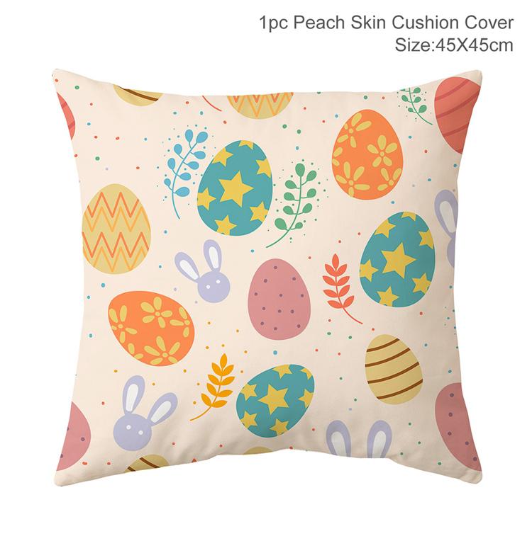 Easter Bunny Pillowcase Happy Easter Decoration For Home Easter Rabbit Eggs Cushion Cover Decorative Pillow Case Easter Gift