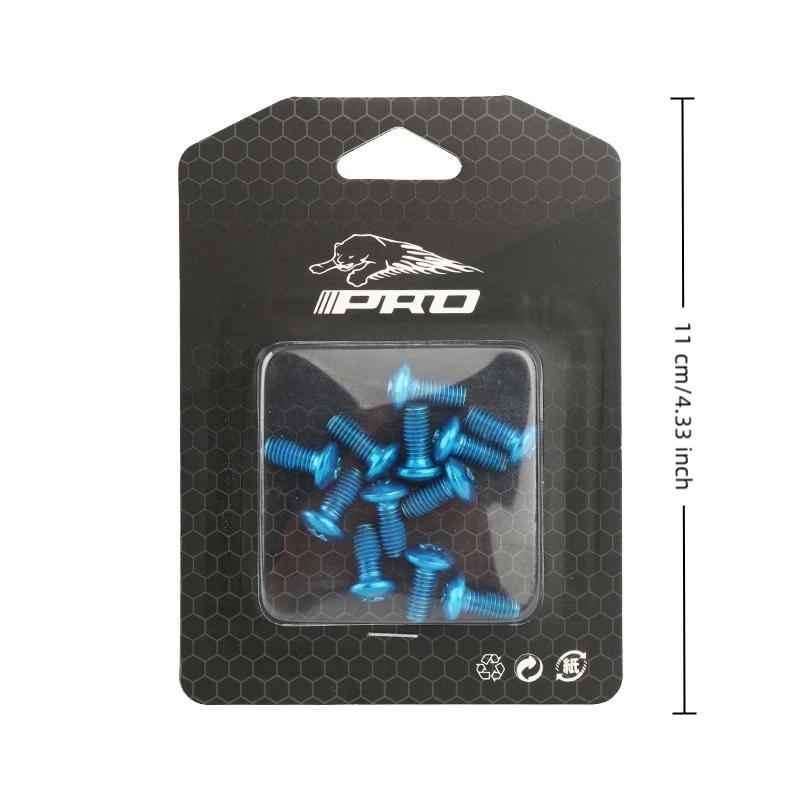 12Pcs Bicycle Disc Brake Rotor T25 Red/Blue/Green/Purple/Gold/Plating Screws Steel Alloy For Road Bike 6-Bolt Plate