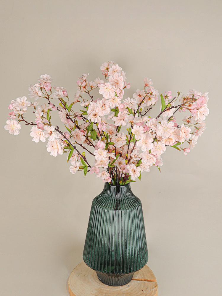 Pink Silk Cherry Blossoms Artificial Flowers Stems Spring Artificial Floral Arrangement Wedding Decoration Faux Flowers