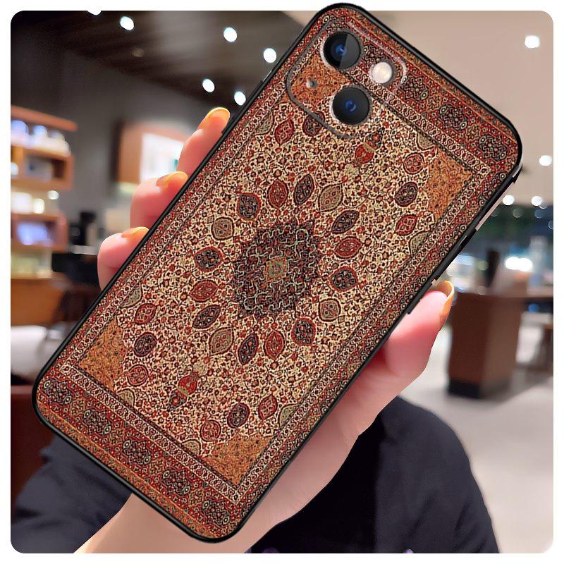 Persian Carpet Floral Pattern Back Case For iPhone 16 Pro Max 15 14 13 11 12 Pro Max mini XR 15 16 Plus 16e Phone Cover