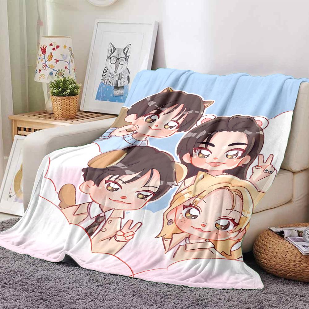 1Pc Kawaii Friends Together Blanket For Couch Bed Plush Cozy Fuzzy Blanket Super Soft Warm Blankets For Fall And Winter 091841