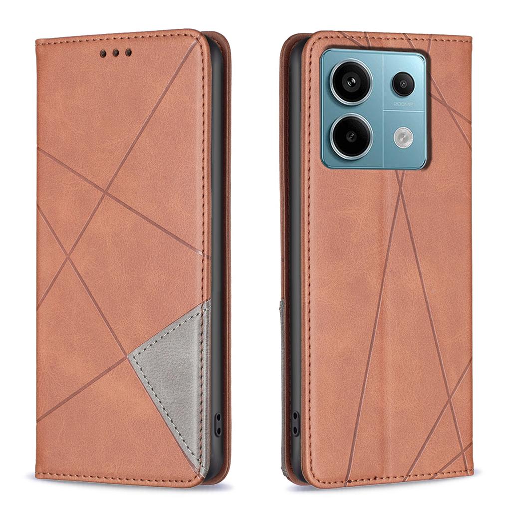 For Xiaomi Redmi Note 13 Pro 5G/Poco X6 5G PU Leather Case Stand Magnetic Closure Flip Phone Cover