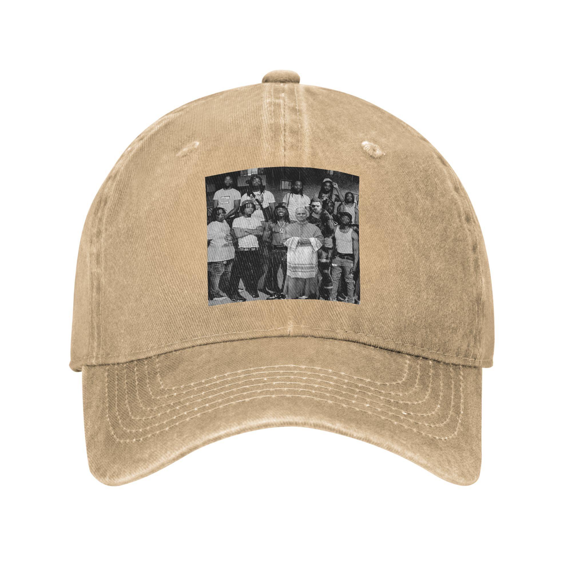

Pope Leo Catholic Unisex Baseball Caps American Distressed Cotton Hats Cap Retro Outdoor Soft Sun Cap