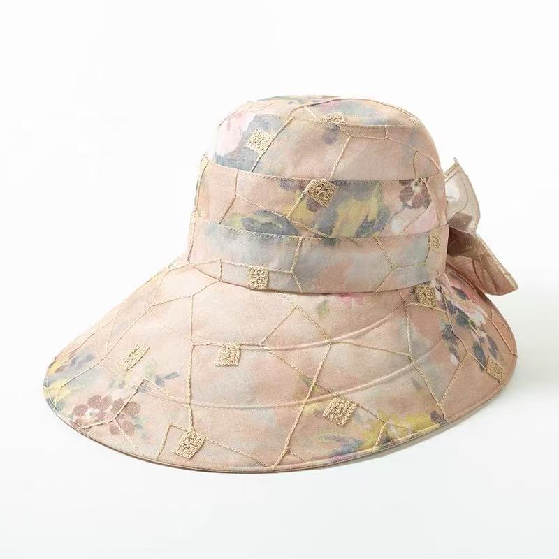 Frühlings- und Sommerhüte Damen UV-Schutz Mode Mutter Sonnenschutz Sonnenhut breite Krempe Sonnenhut Mode atmungsaktiver Fischerhut