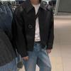 BJ Herren Retro Herbst Lederjacke - Lässig, Gutaussehend, Lockere Passform, Koreanischer Pendlerstil mit Revers.