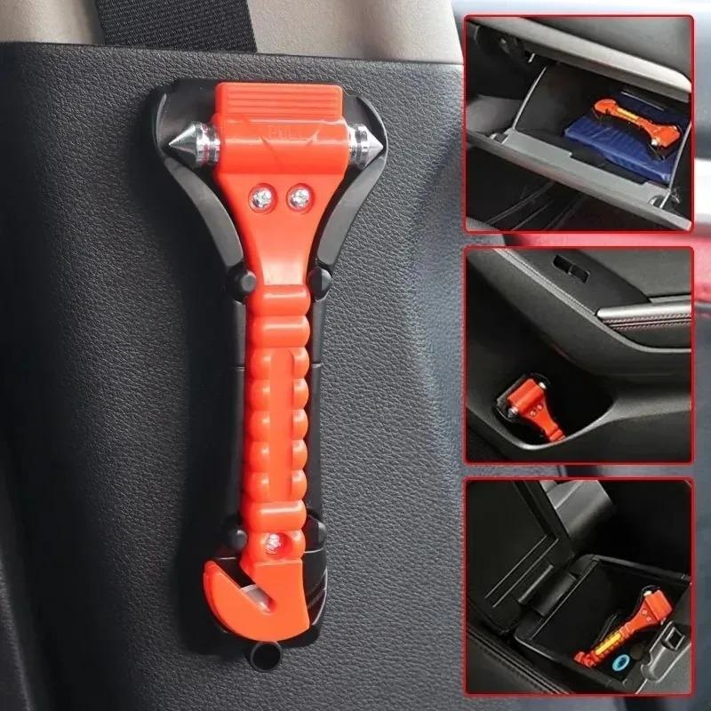 Car Window Breaker Basics Survival Safety Hammer 2-in-1 Emergency Seat Belt Cutter Window Hammer Escape Tools Accessory 1-2PCS