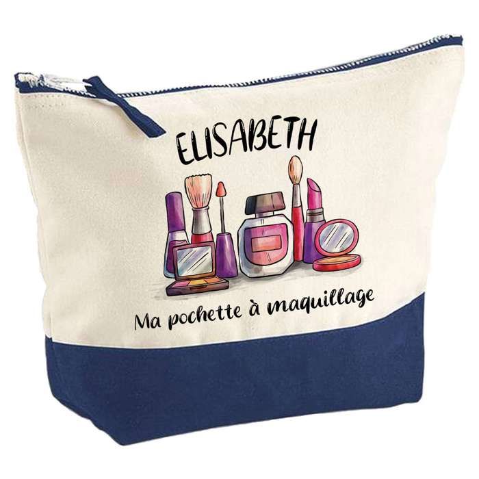 Trousse de maquillage - PLANETEE - Maquillage Elisabeth - Grand format - Coton - Personnalisée