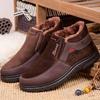 Winter Thick Men's Plus Size Men's Boots Warm Waterproof Anti Slip Snow Boots Plush Dad Casual Cotton Shoes with Added Plush