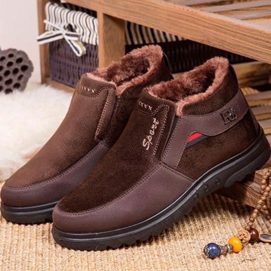 Winter Thick Men's Plus Size Men's Boots Warm Waterproof Anti Slip Snow Boots Plush Dad Casual Cotton Shoes with Added Plush