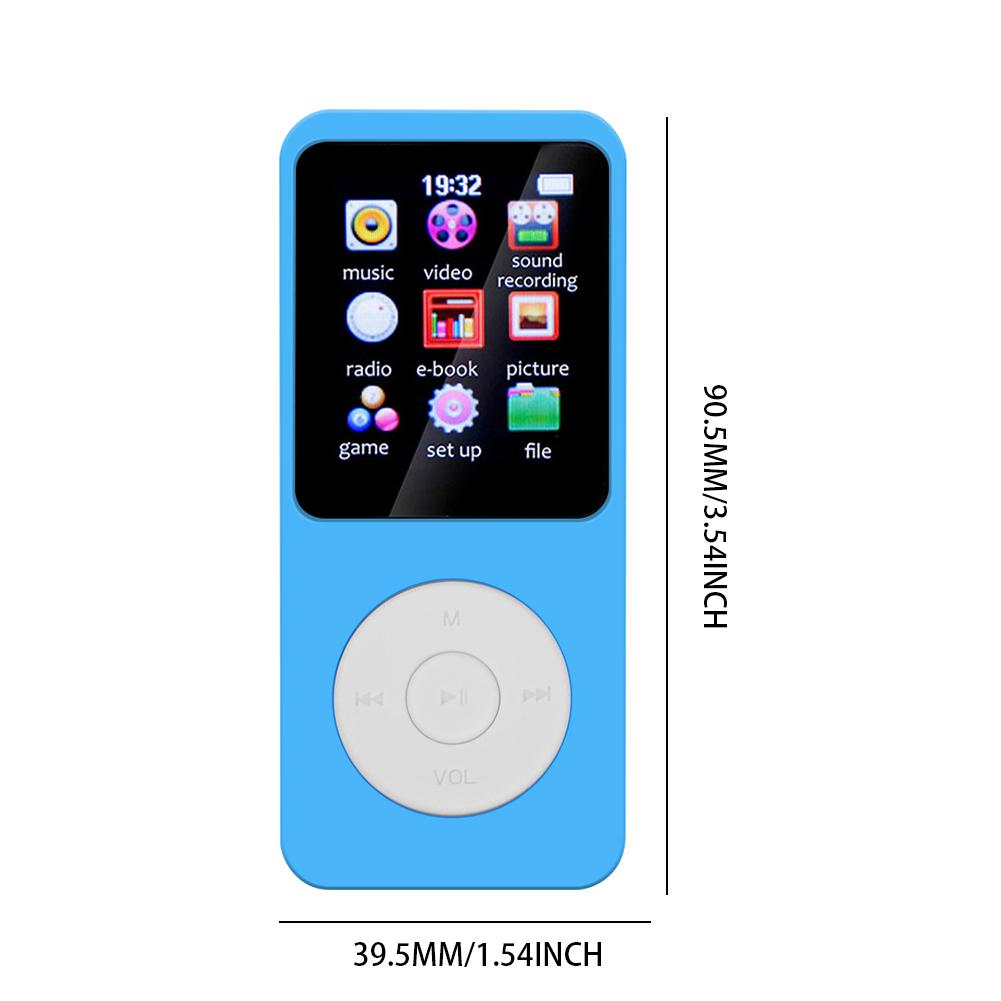 1.8 inch Screen MP3 Player Bluetooth-Compatible 5.4 MP3 Music Player Built-in Speakers Voice Recorder FM Radio E-Book Reading