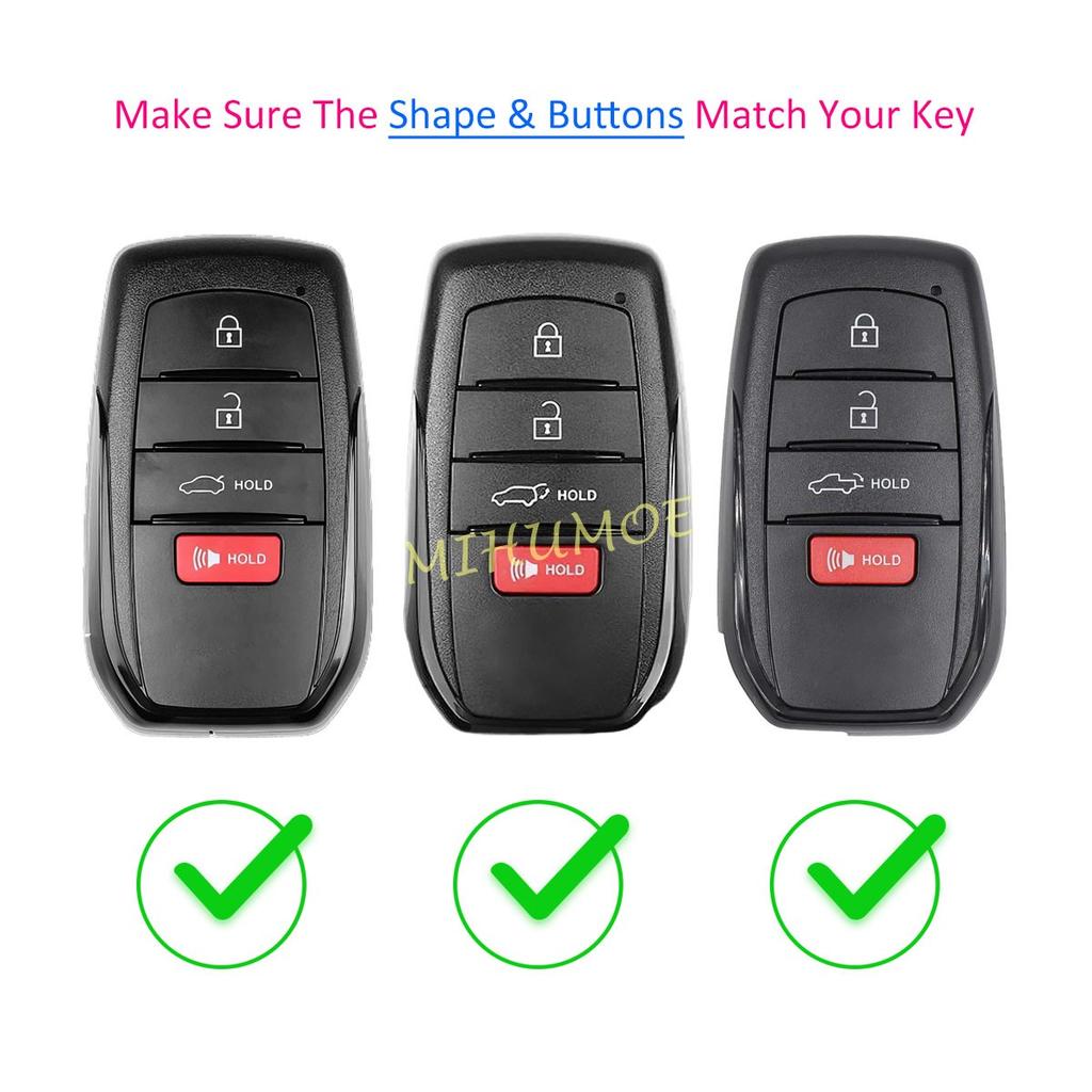 Silicone Car Key Case Chain Cover For Toyota Camry Highlander Corolla Cross Mirai Venza Tundra Tacoma Sequoia Fortuner 4 Buttons
