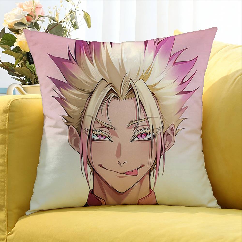 Blue Lock Anime Ryusei Shidou Various Sizes Square Pillow Case For Car Home Bedchamber Decor Peach skin 18*18(CM)-1Pcs