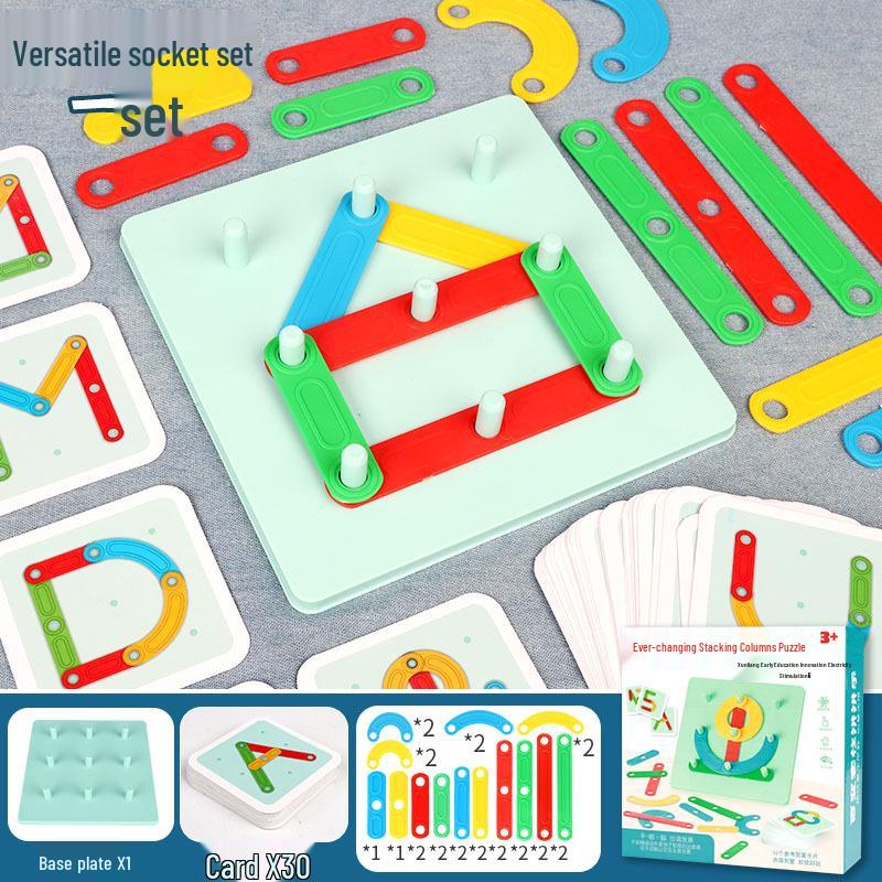 Montessori Stacking & Shape Matching Toy for Girls: Kindergarten Baby Early Education Puzzle