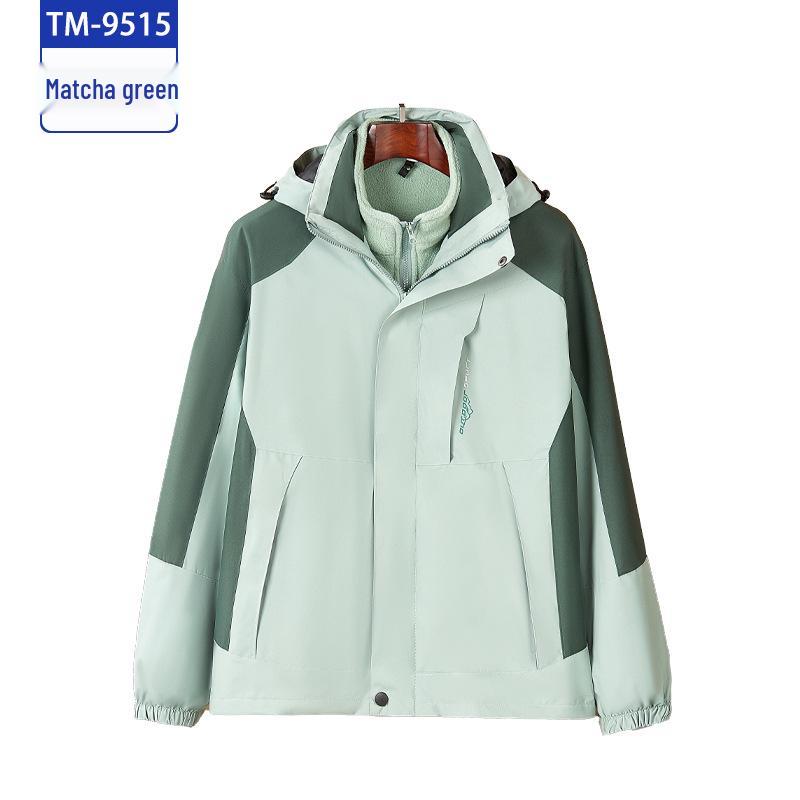 Autumn-Winter Fleece Shell Hiking Jacket with Detachable Liner and Hoodie