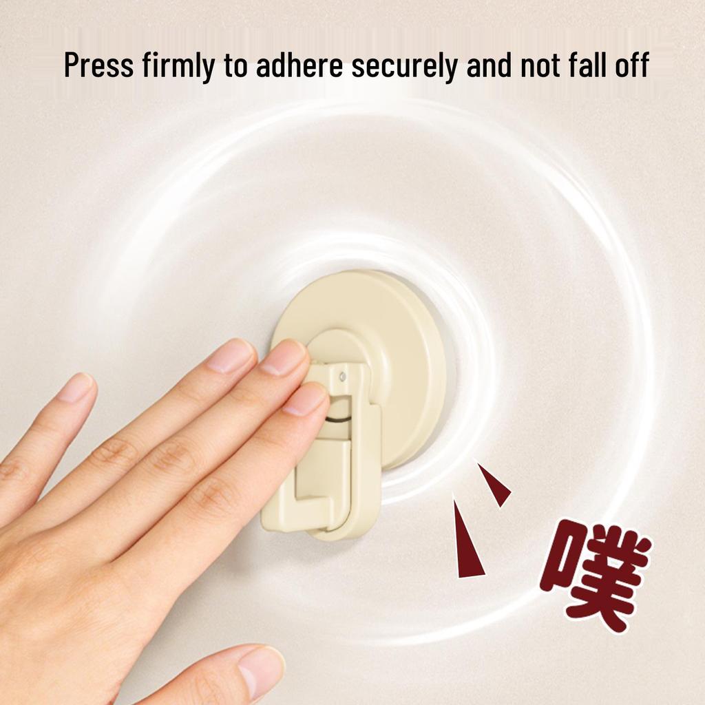 Punch-Free Suction Cup Hook: Traceless Adhesive Kitchen & Bedroom Storage Rack for Pots, Lids, & Utensils