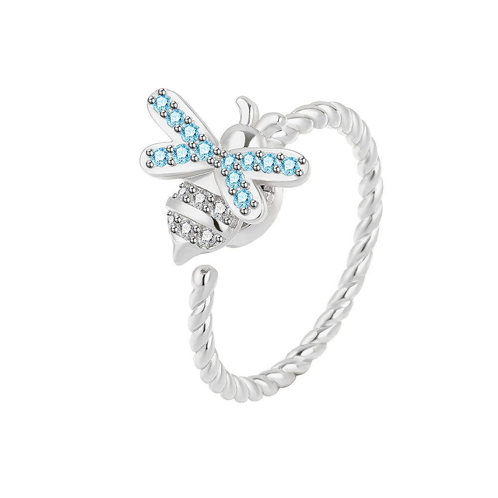 Animal Hummingbird Spinning Anxiety Ring For Women Fidget Metal Spinner Anti Stress Rotating Ring Zircon Gifts Anillos Mujer