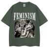 Funny Feminism Wolf Meme Graphic T Shirts Fashion Popular 90s Vintage Unisex Women Short Sleeve Oversized Cotton Casual Tshirts