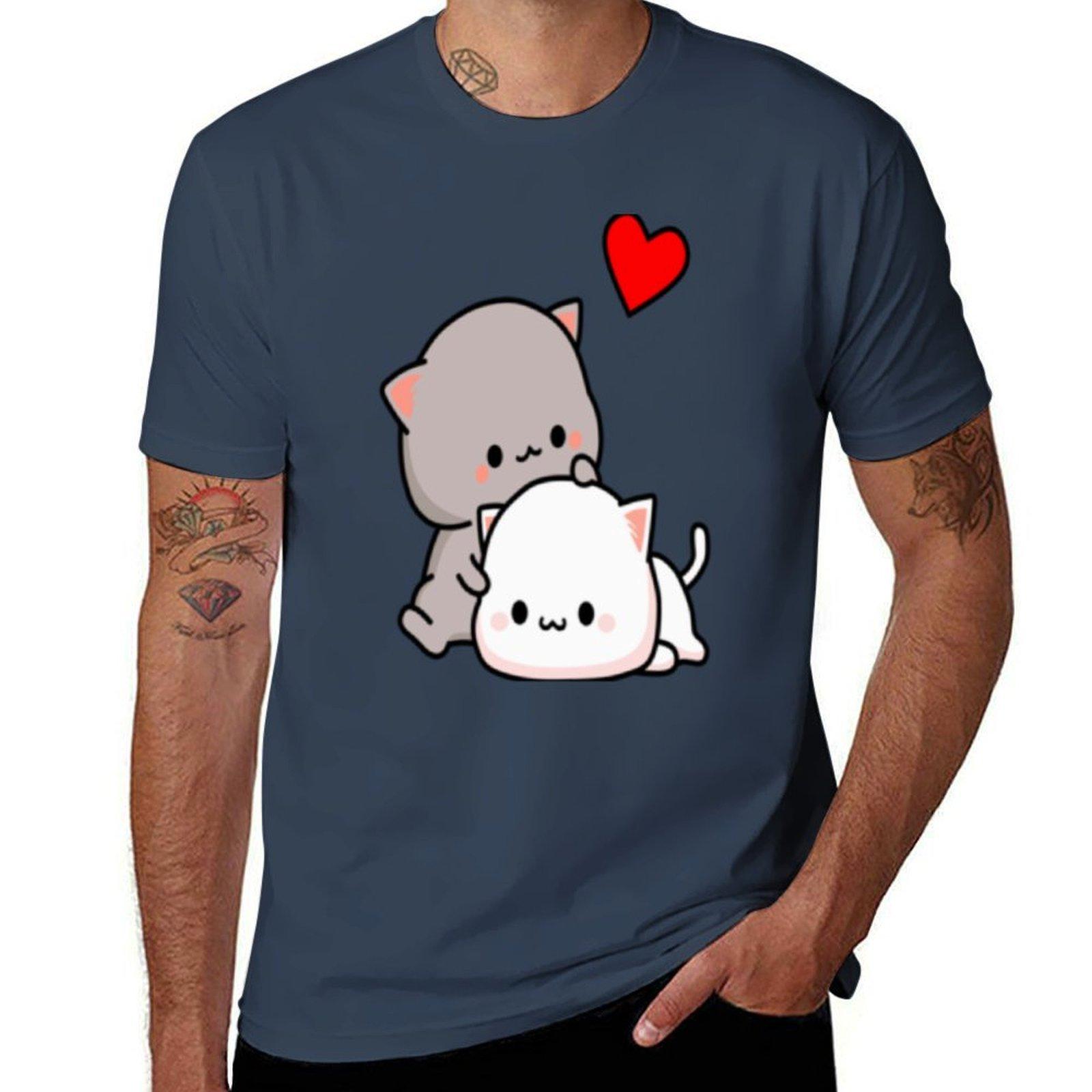 

Mochi Peach Cat Goma Love Is Kind Love Hugs Kisses Valentine Pullover TShirt Plus Size Comfort Fit Tee S