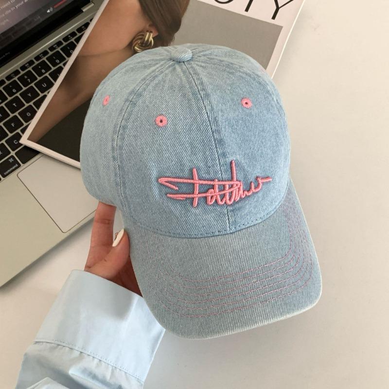 

New retro denim baseball cap children s summer wide brim deep top sun hat versatile fashion big head circumference cap adjustable