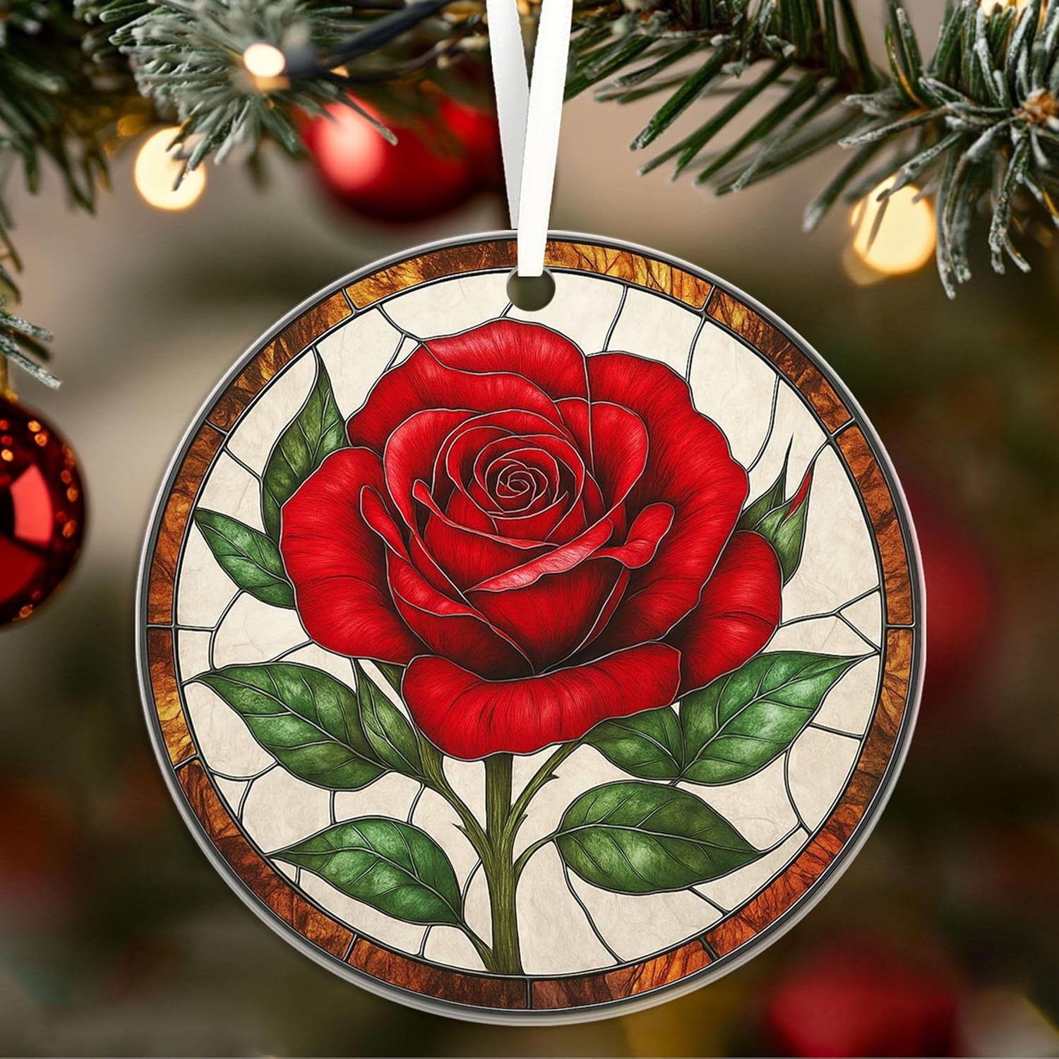 June Birth Month Flower Acrylic Ornament - June Rose of The Valley Stained Glass Suncatcher - Flowers Window Hanging - Birthday Gift for Besties -