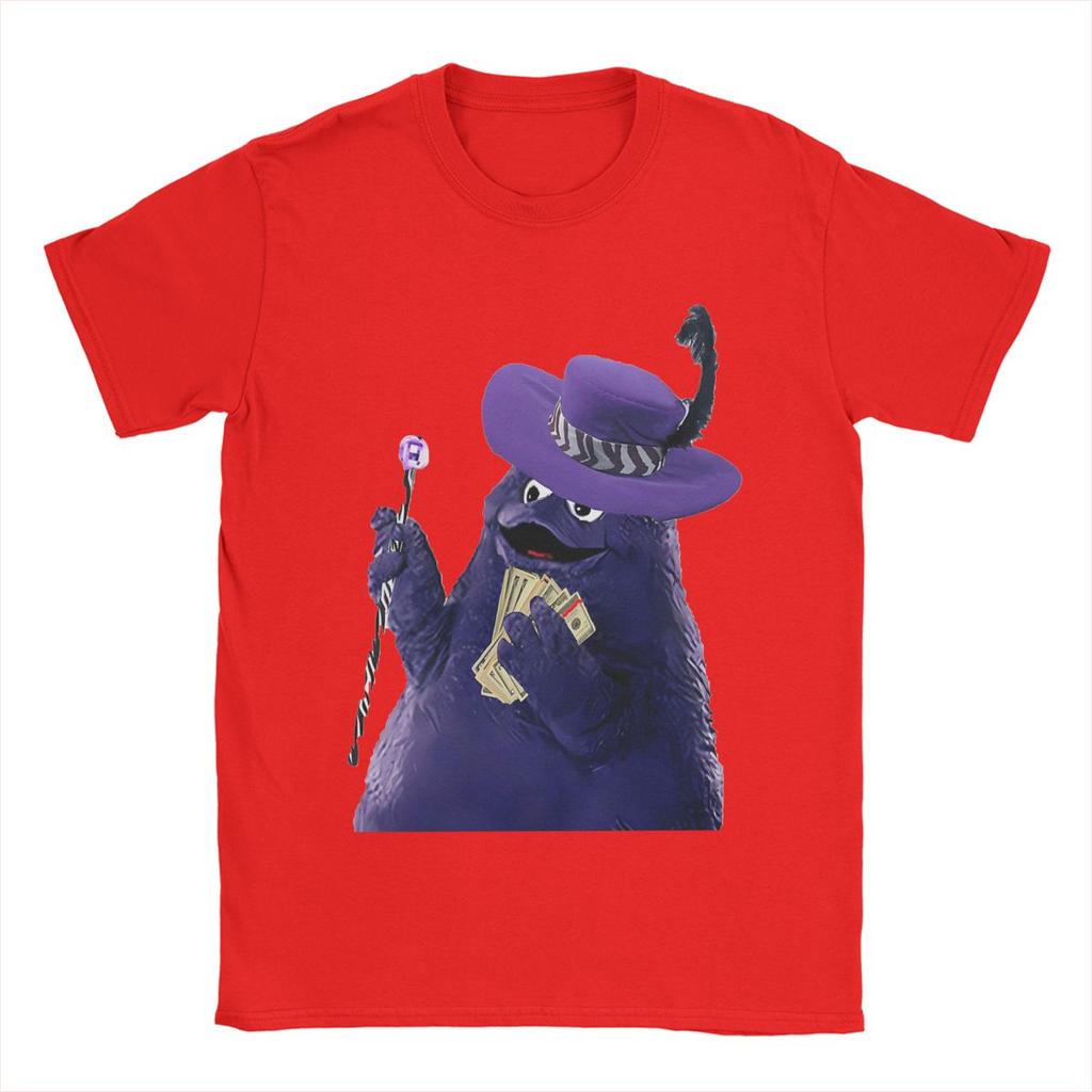 Men's Grimace T Shirts Pure Cotton Clothes Funny Short Sleeve Crew Neck Tee Shirt Plus Size T-Shirts